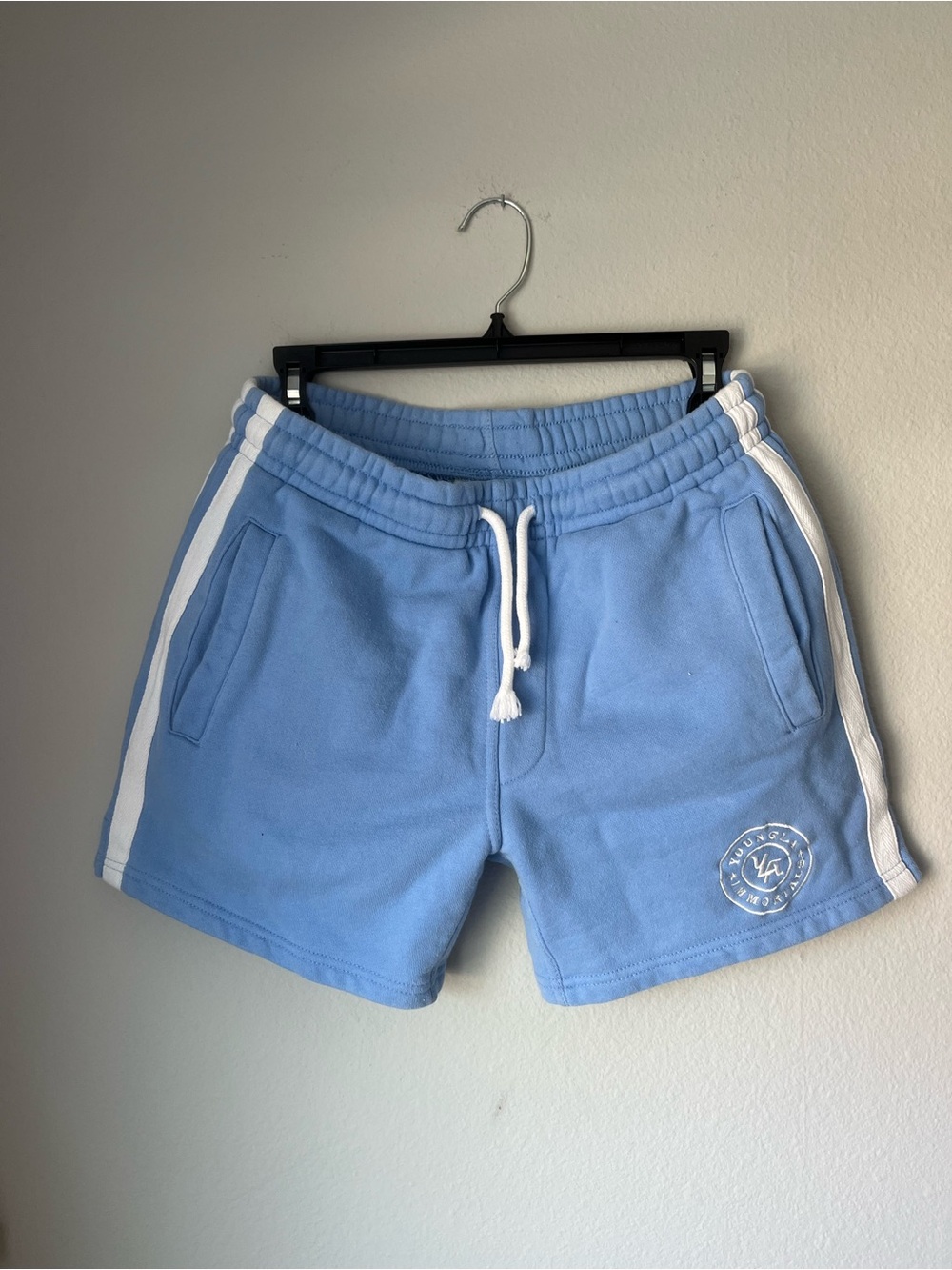 YoungLa Light Blue Athletic Drawstring Men's Shorts